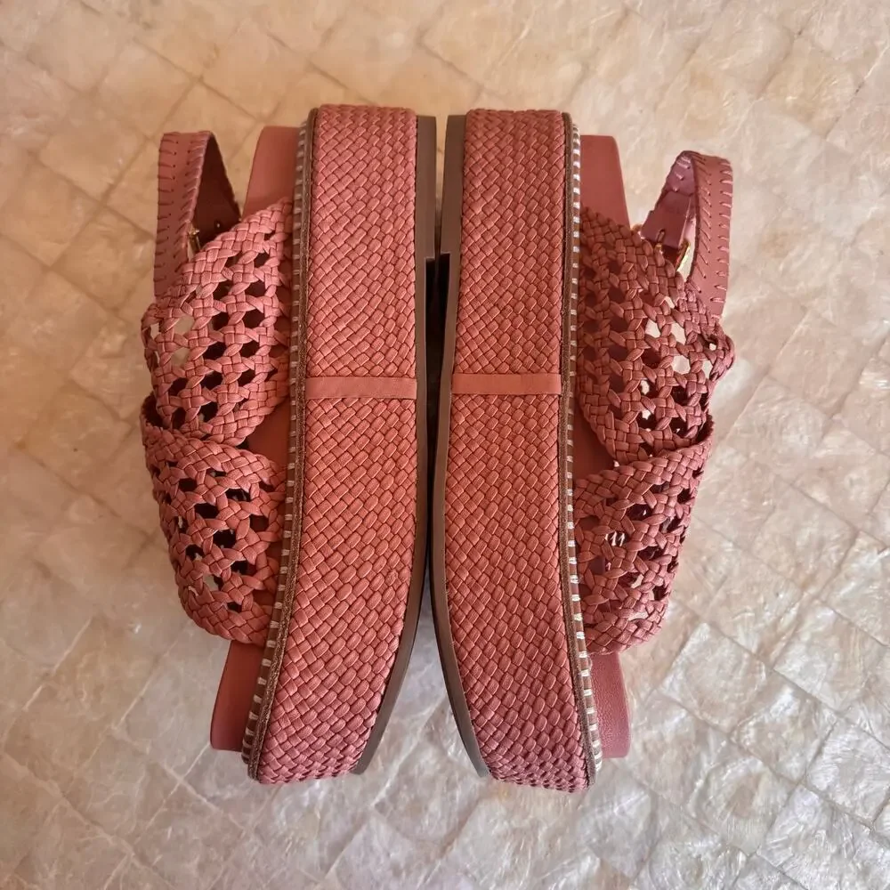 Ulla Johnson Gili Platform Flatform sandals shoes braided soft leather sz 39.5